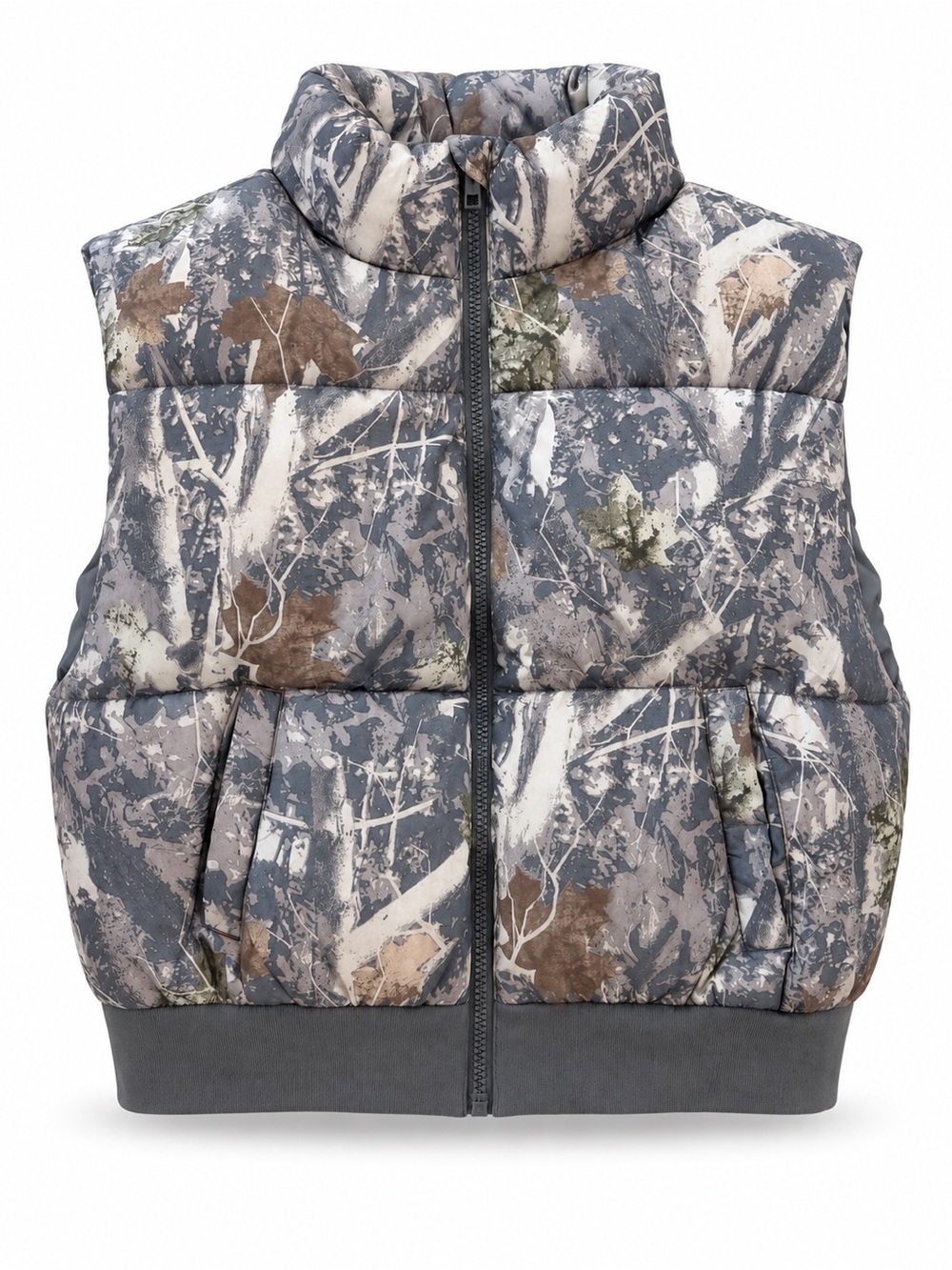 Aeropostale XL Grey Woodland Camo Puffer Vest Realtree Style Unisex
